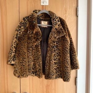 Free People Animal Print Faux Fur Jacket